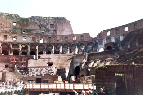 Bridge across the Colosseum floor
