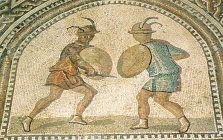 Gladiator Mosaic - detail 3, enlarged