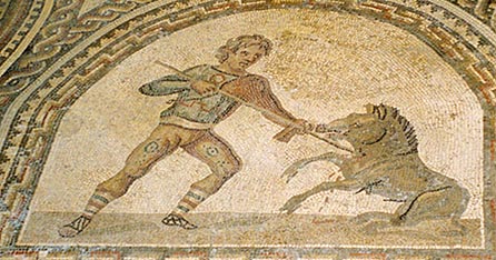 Gladiator Mosaic - detail 4, enlarged