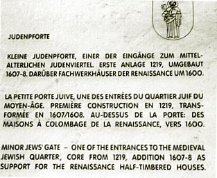 Judenpforte,  historical marker