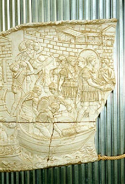 copy of a maritime scene from Trajan's Column in Rome