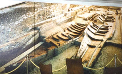 museum photographs of boats at original location