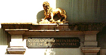 L&ouml;wen Apotheke - Lion Pharmacy - detail of fassade