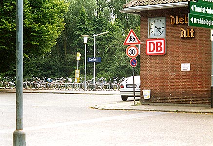 bike racks at the railroad station