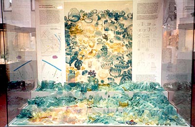 arrangement of glass shards found in Augsburg