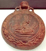 field flask with gladiator motif
