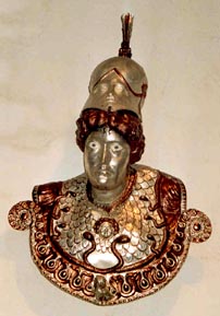 Minerva bust, sheeted bronze