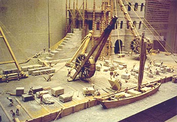model of the construction of the Porta Praetoria - detail