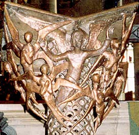 modern lectern by Ulrich Henn, detail