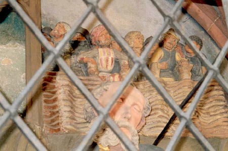 scuplture group outside the church