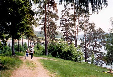 on the lake