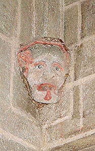 the St. Michaels chapel displays strange coping stones and other figures