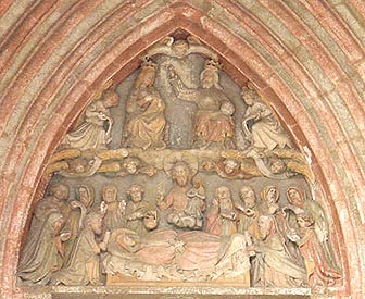 death and coronation of St. Mary, 14th century