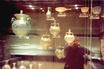 glass vitrine 2003 - me shooting the picture in the background