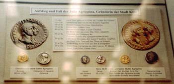 Coins around Agrippina, exhibit, Stadtsparkasse, Neumarkt