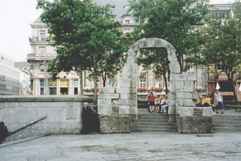 section of the Roman north gate, outside the Cathedral