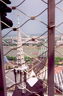 view towards the Rhine from the top the cathedral